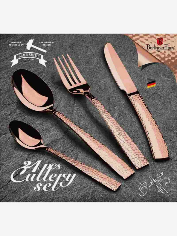Berlingerhaus Evőeszközkészlet 24 db rozsdamentes acélból Rosegold Metallic Line BERLINGERHAUS