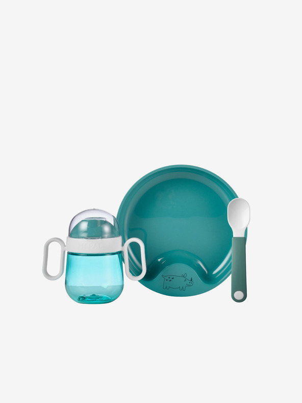 Mepal Mepal Mio bögre, tányér és kanál szett olajzöld színben