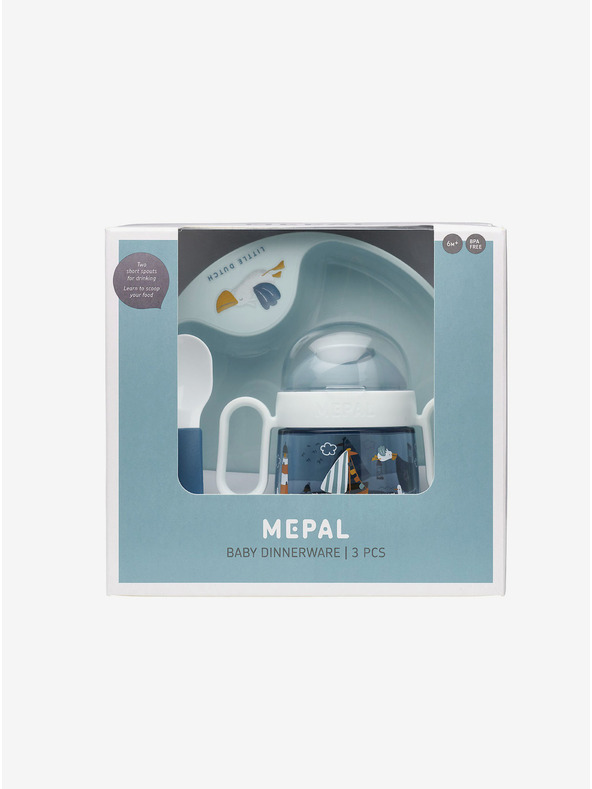 Mepal Háromszemélyes gyermek étkezőgarnitúra kék színben Mepal Mio