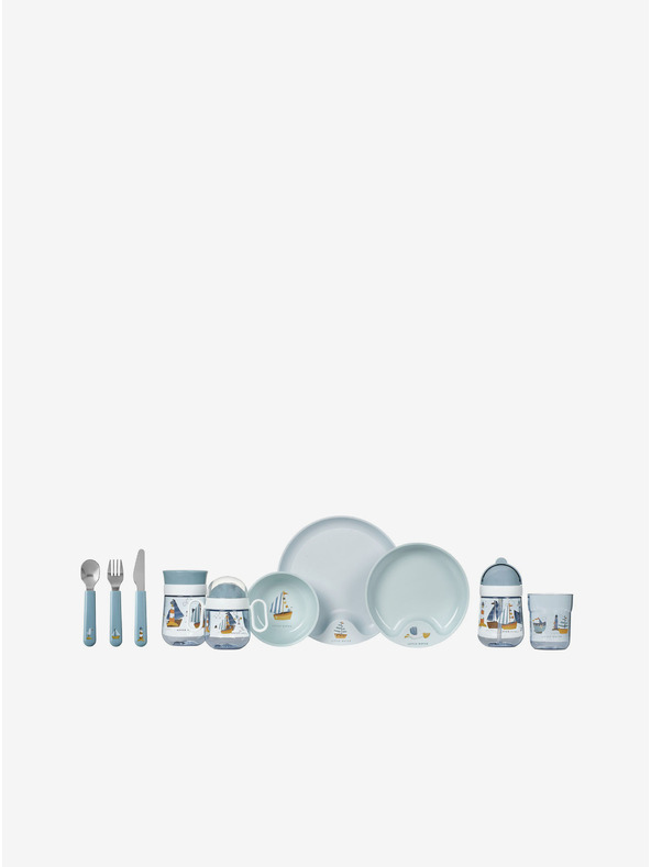 Mepal Háromszemélyes gyermek étkezőgarnitúra kék színben Mepal Mio