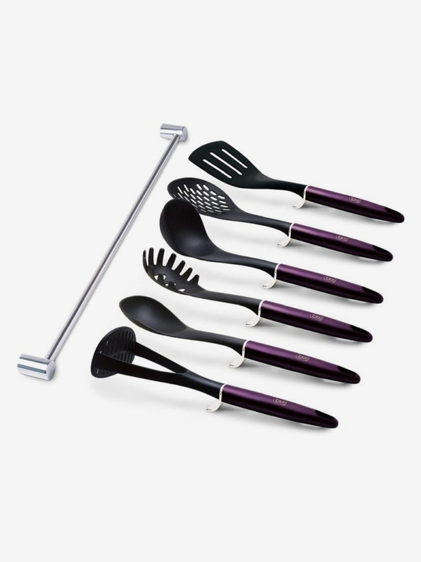 Berlingerhaus Konyhai eszközök fali tartóval 7 db Lila Eclipse kollekció BERLINGERHAUS