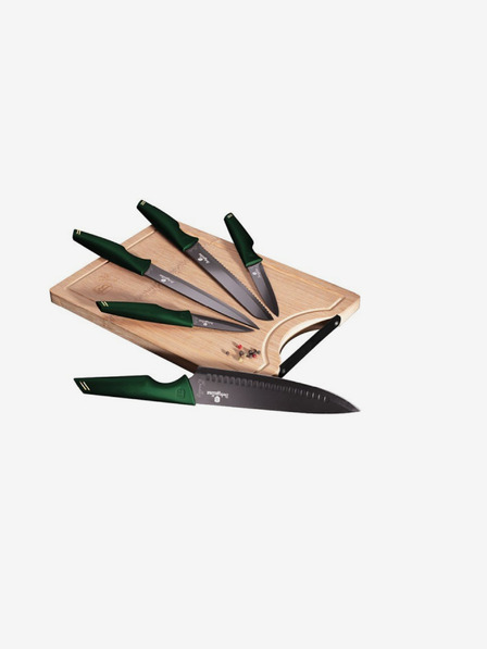 Berlingerhaus Öt késből álló készlet + vágódeszka BERLINGERHAUS Emerald Collection