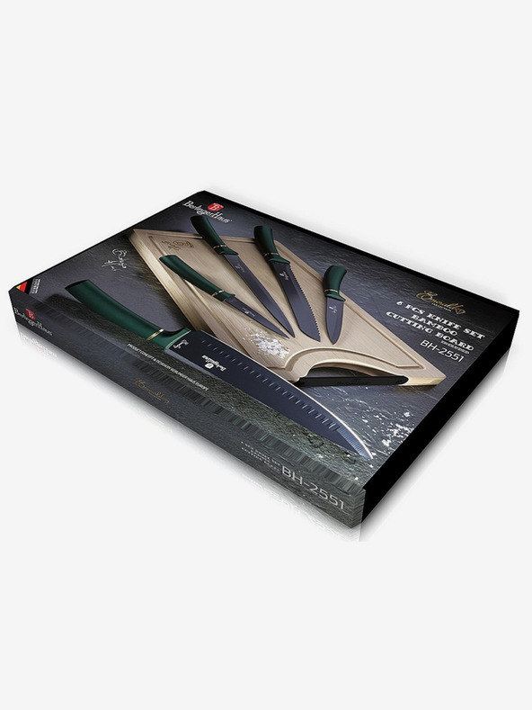 Berlingerhaus Öt darabos késkészlet tapadásmentes felülettel + vágódeszka BERLINGERHAUS Emerald Collection
