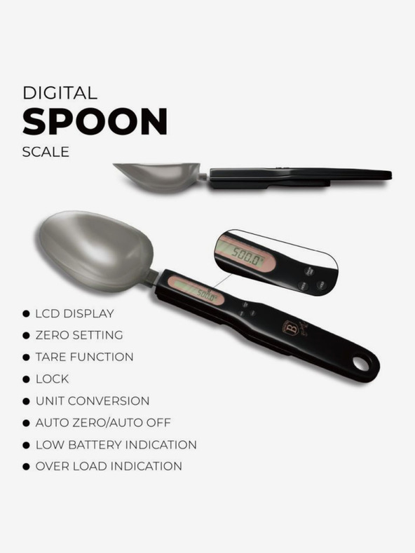 Berlingerhaus Elektronikus mérőkanál Fekete rózsa kollekció BERLINGERHAUS