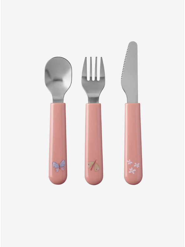 Mepal Rózsaszín Mepal Mio gyerek villa, kanál és kés készlet (3 db)