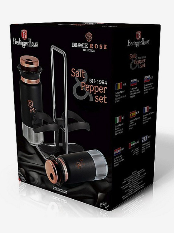 Berlingerhaus Só- és borsszóró tartóval BERLINGERHAUS Black Rose Collection