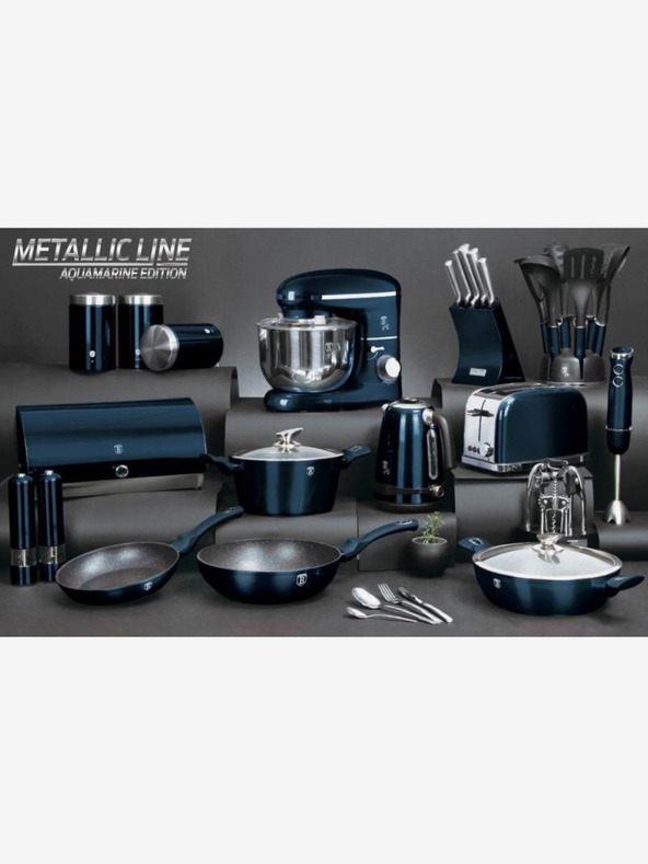 Berlingerhaus Öt darabos tapadásmentes kés szett vágódeszkával BERLINGERHAUS Aquamarine Metallic Line