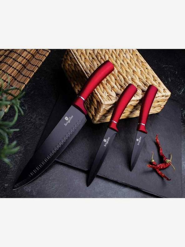 Berlingerhaus BERLINGERHAUS Burgundy Metallic Line hat késből álló készlet tapadásmentes felülettel