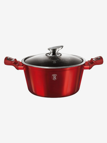 Berlingerhaus Lábas márvány felülettel és fedővel 24 cm Burgundy Metallic Line BERLINGERHAUS