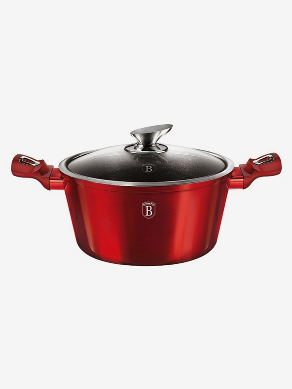 Berlingerhaus Lábas márvány felülettel és fedővel 24 cm Burgundy Metallic Line BERLINGERHAUS