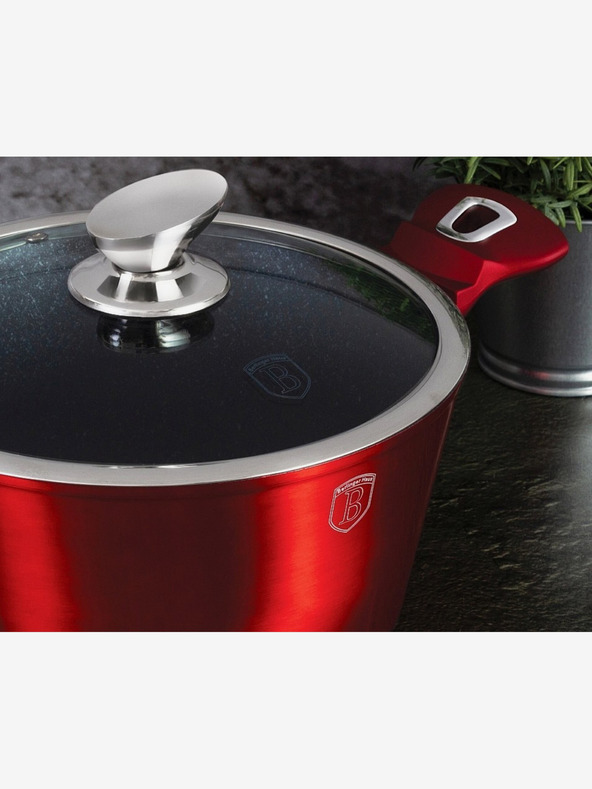 Berlingerhaus Lábas márvány felülettel és fedővel 24 cm Burgundy Metallic Line BERLINGERHAUS