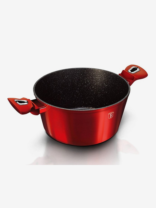 Berlingerhaus Lábas márvány felülettel és fedővel 24 cm Burgundy Metallic Line BERLINGERHAUS