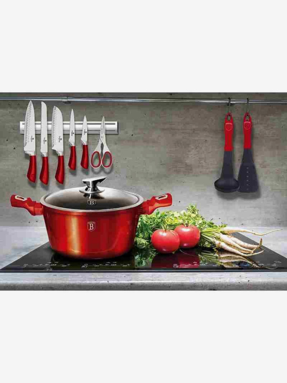 Berlingerhaus Lábas márvány felülettel és fedővel 24 cm Burgundy Metallic Line BERLINGERHAUS