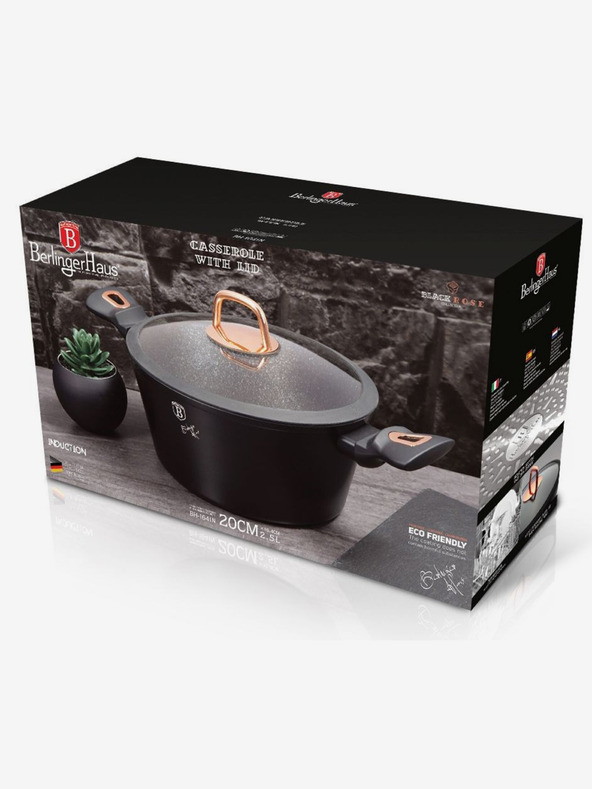 Berlingerhaus Fedeles lábas márványfelülettel 20 cm Black Rose Collection BERLINGERHAUS 20 cm Black Rose Collection BERLINGERHAUS