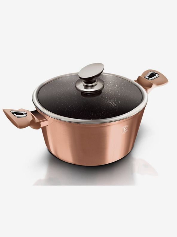 Berlingerhaus Lábas márvány felülettel és fedővel 24 cm Rosegold Metallic Line BERLINGERHAUS