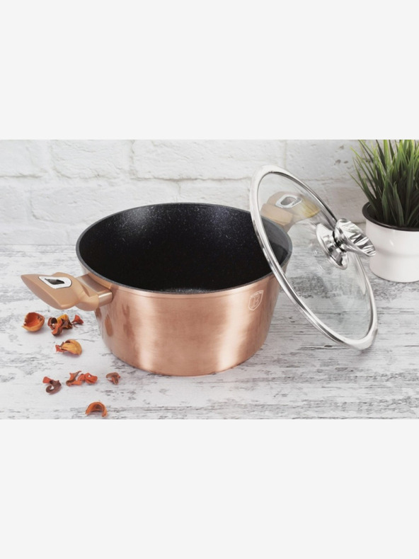 Berlingerhaus Lábas márvány felülettel és fedővel 24 cm Rosegold Metallic Line BERLINGERHAUS