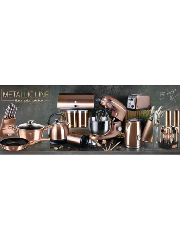 Berlingerhaus Márványfelületű lábas fedővel 30 cm Rózsaarany Metallic Line BERLINGERHAUS fémlemezzel