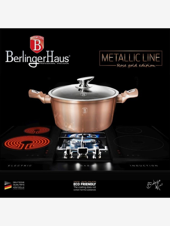 Berlingerhaus Serpenyő márvány felülettel és fedővel 28 cm Rosegold Metallic Line BERLINGERHAUS