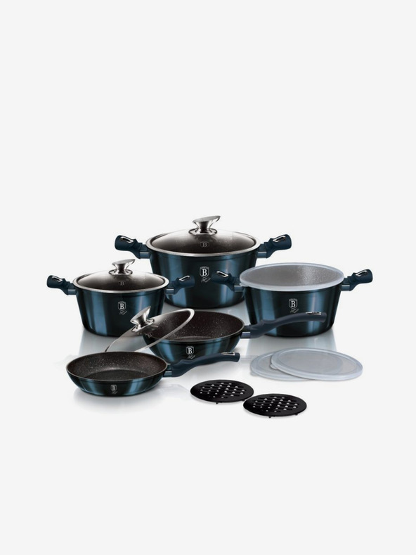 Berlingerhaus 13 darabos készlet Aquamarine Metallic Line BERLINGERHAUS edények márványozott felülettel