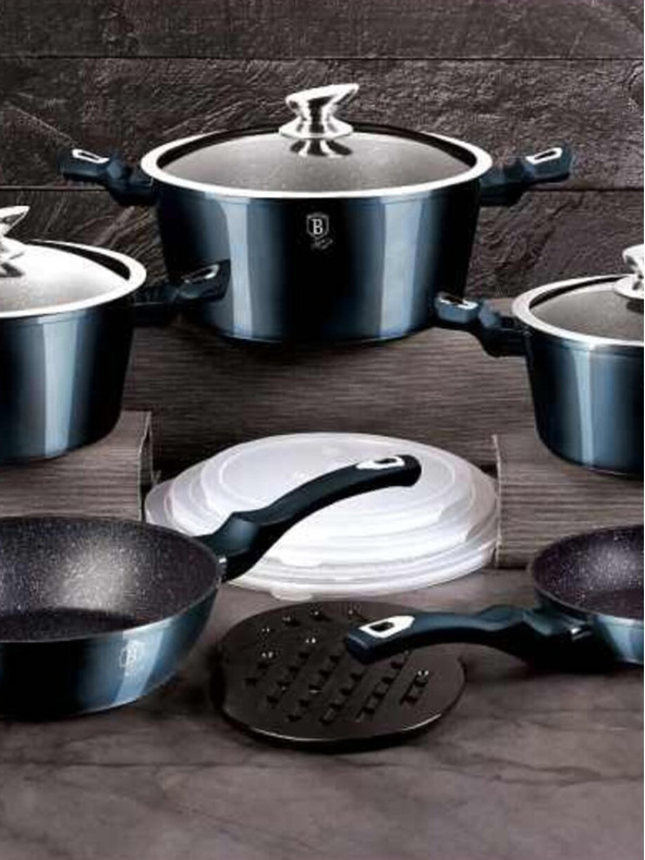 Berlingerhaus 13 darabos készlet Aquamarine Metallic Line BERLINGERHAUS edények márványozott felülettel