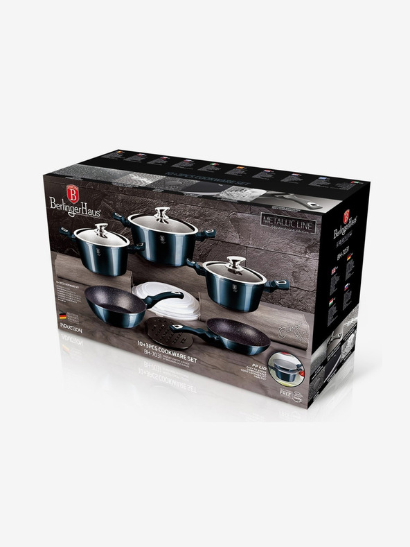 Berlingerhaus 13 darabos készlet Aquamarine Metallic Line BERLINGERHAUS edények márványozott felülettel