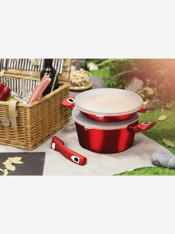 Berlingerhaus Főzőedénykészlet márvány felülettel 22 db Burgundy Metallic Line BERLINGERHAUS