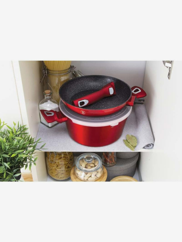 Berlingerhaus Főzőedénykészlet márvány felülettel 22 db Burgundy Metallic Line BERLINGERHAUS