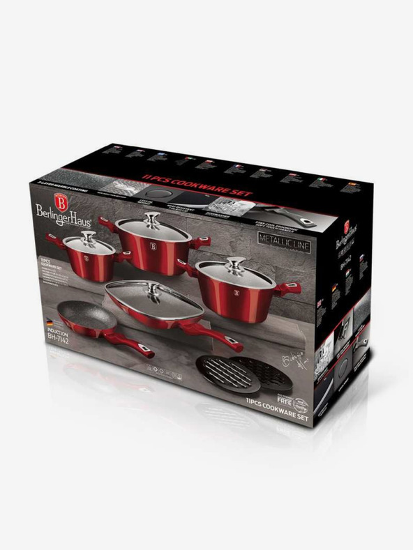 Berlingerhaus Edénykészlet márványfelülettel 11 db Burgundy Metallic Line BERLINGERHAUS