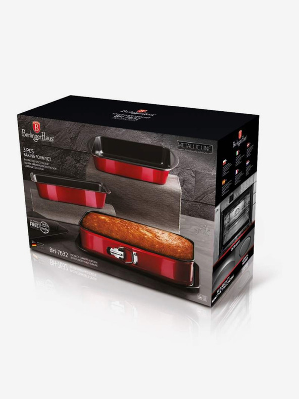 Berlingerhaus Sütőtálcakészlet titán tapadásmentes felülettel 3 db Metallic Line Burgundy Edition BERLINGERHAUS Metallic Line Burgundy Edition BERLINGERHAUS