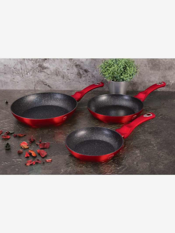 Berlingerhaus Serpenyő márvány felülettel 3 db-os készlet Burgundy Metallic Line BERLINGERHAUS