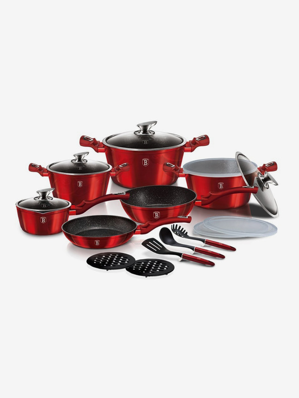 Berlingerhaus Edénykészlet márványfelülettel 18 db Burgundy Metallic Line BERLINGERHAUS