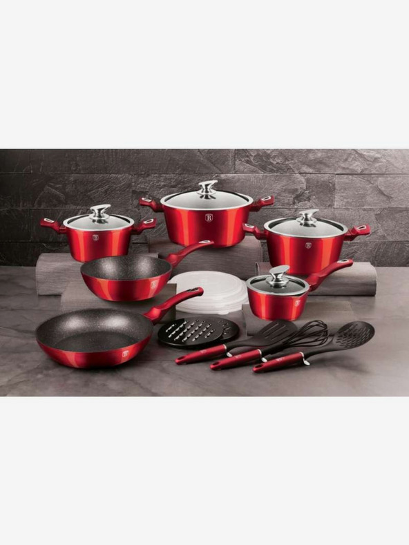 Berlingerhaus Edénykészlet márványfelülettel 18 db Burgundy Metallic Line BERLINGERHAUS