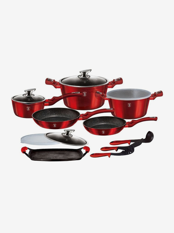 Berlingerhaus Tányérkészlet márványozott felülettel Burgundy Metallic Line BERLINGERHAUS Burgundy Metallic Line