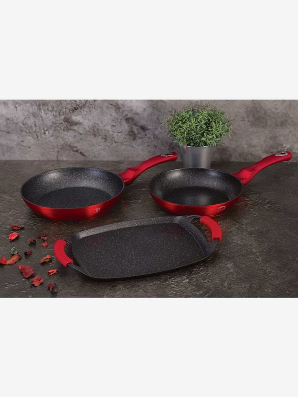 Berlingerhaus Tányérkészlet márványozott felülettel Burgundy Metallic Line BERLINGERHAUS Burgundy Metallic Line