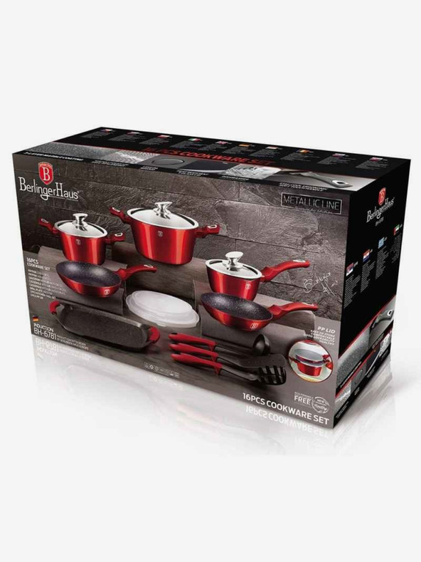 Berlingerhaus Tányérkészlet márványozott felülettel Burgundy Metallic Line BERLINGERHAUS Burgundy Metallic Line