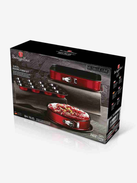 Berlingerhaus Sütőtálcakészlet titán tapadásmentes felülettel 3 db Metallic Line Burgundy Edition BERLINGERHAUS Metallic Line Burgundy Edition BERLINGERHAUS