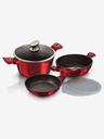 Berlingerhaus Főzőedénykészlet márvány felülettel 6 db Burgundy Metallic Line BERLINGERHAUS