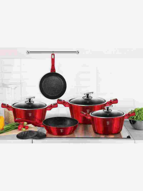 Berlingerhaus Edénykészlet márványozott felülettel 3 db Burgundy Metallic Line BERLINGERHAUS