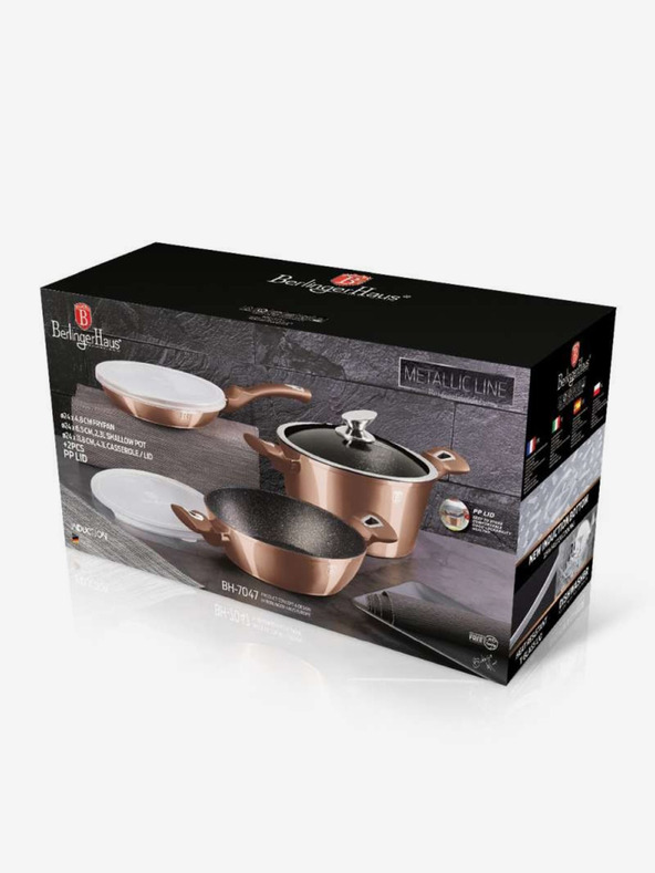 Berlingerhaus Edénykészlet márványfelülettel 6 db Rosegold Metallic Line BERLINGERHAUS