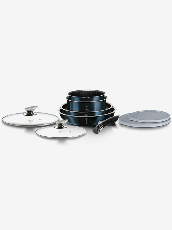 Berlingerhaus Főzőedénykészlet levehető fogantyúval 9 db Aquamarine Metallic Line BERLINGERHAUS