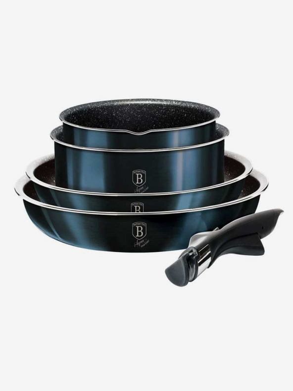 Berlingerhaus Főzőedénykészlet levehető fogantyúval 9 db Aquamarine Metallic Line BERLINGERHAUS