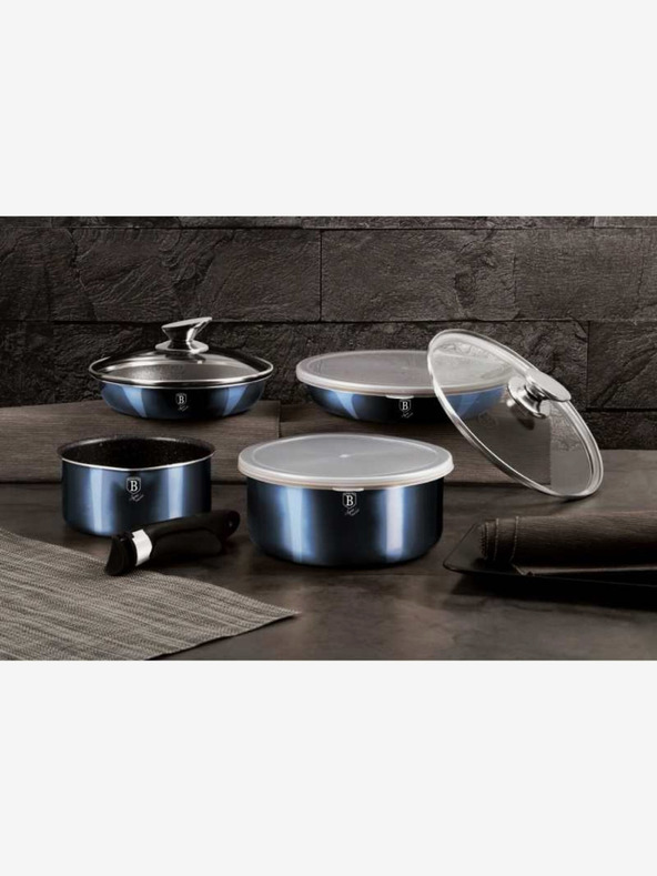 Berlingerhaus Főzőedénykészlet levehető fogantyúval 9 db Aquamarine Metallic Line BERLINGERHAUS