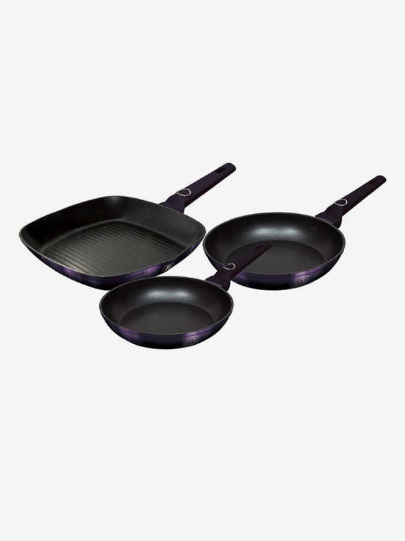 Berlingerhaus Serpenyő titán felülettel 3 db-os készlet Lila Eclipse Collection grill BERLINGERHAUS