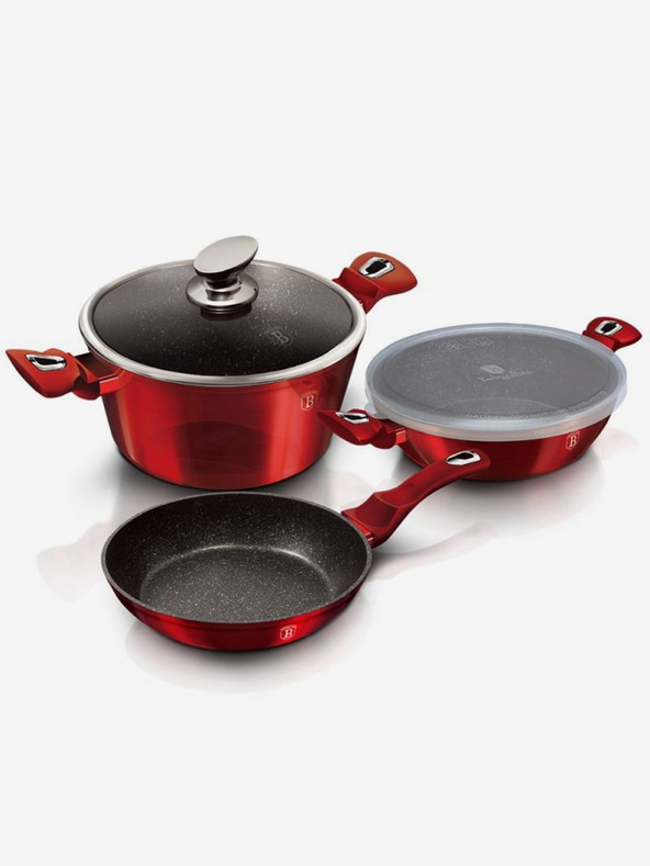 Berlingerhaus Edénykészlet márvány felülettel 5 db Burgundi metál vonal BERLINGERHAUS