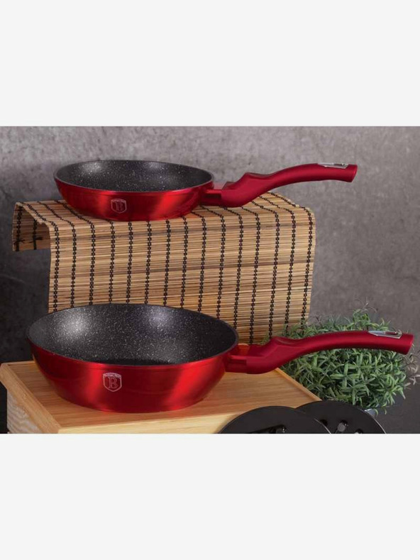 Berlingerhaus Főzőedénykészlet márvány felülettel 17 db Burgundia Metallic Line BERLINGERHAUS