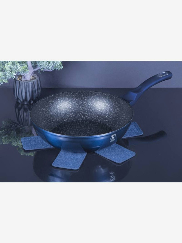 Berlingerhaus Wok serpenyő márvány felülettel 28 cm BERLINGERHAUS Metallic Line Aquamarine Edition