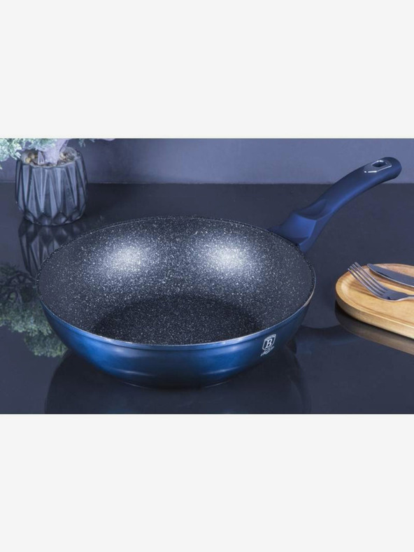 Berlingerhaus Wok serpenyő márvány felülettel 28 cm BERLINGERHAUS Metallic Line Aquamarine Edition
