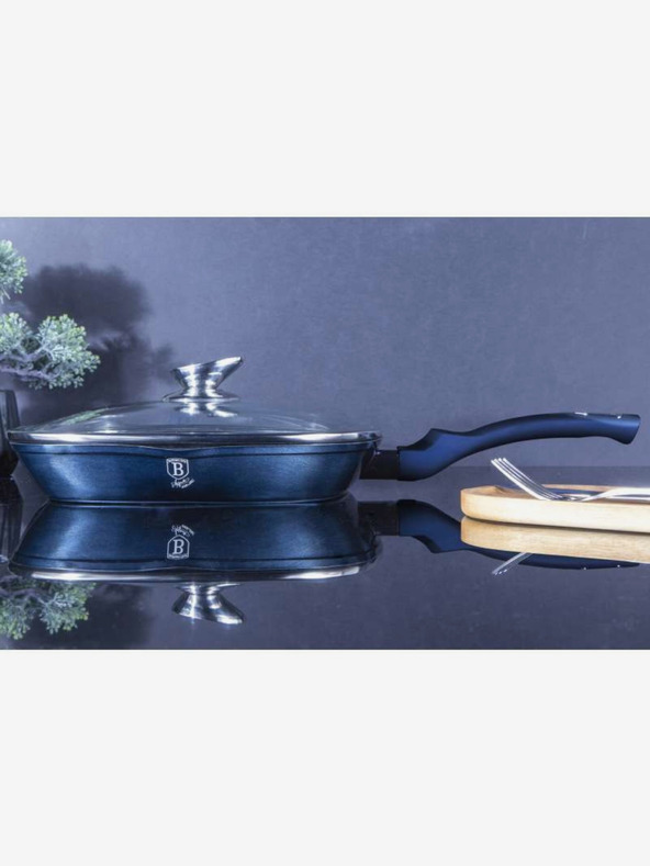 Berlingerhaus Grillserpenyő márvány felülettel és fedéllel 28 cm BERLINGERHAUS Metallic Line Aquamarine Edition BERLINGERHAUS Metallic Line Aquamarine Edition