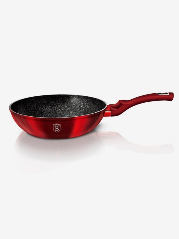 Berlingerhaus Wok serpenyő márvány felülettel 30 cm Burgundy Metallic Line BERLINGERHAUS