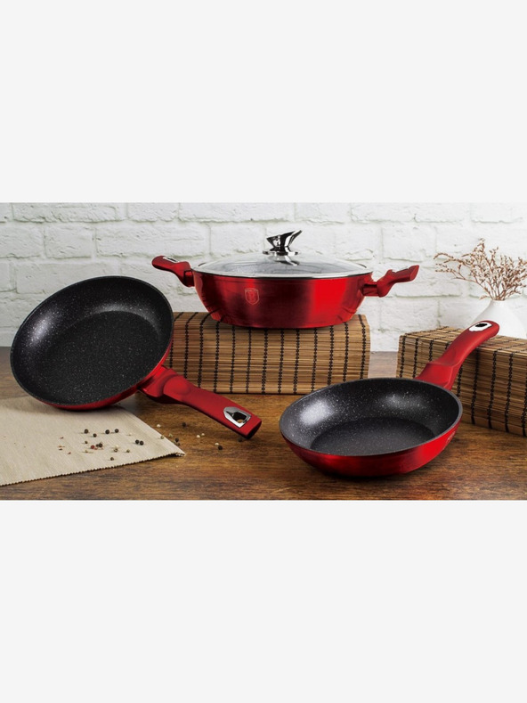 Berlingerhaus 20 cm-es márvány felületű serpenyő Burgundy Metallic Line BERLINGERHAUS